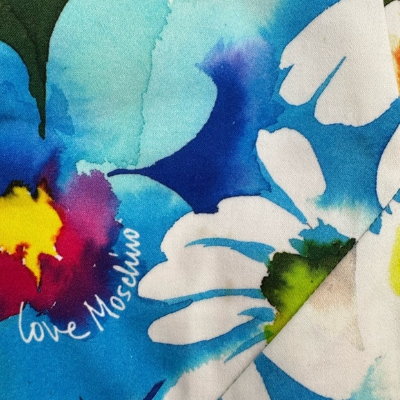 Love Moschino Floral Sheath Dress Bright Multicolor Print Office Cocktail Size 4 - Picture 12 of 16